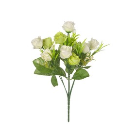 Искусственный букет «Роза», высота 27 см, цвет белый