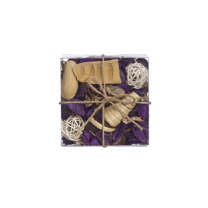 Набор сухоцветов из натуральных материалов с ароматом лаванды «Вещицы», короб 13×13×6 см - фото 1909270463