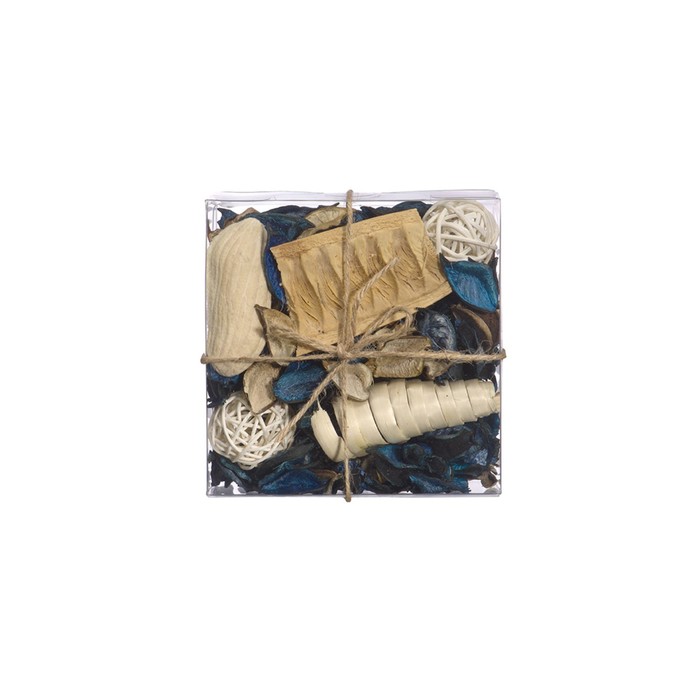 Набор сухоцветов из натуральных материалов с ароматом морского бриза «Вещицы», короб 13×13×6 см - фото 1909270475
