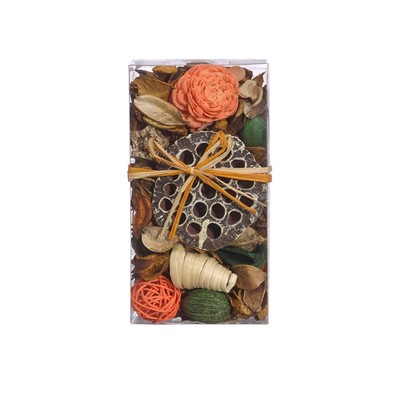 Набор сухоцветов из натуральных материалов с ароматом апельсина «Вещицы», короб 20×10,5×6 см