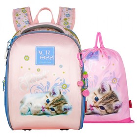 Рюкзак каркасный 35 х 26 х 14 см, наполнение: мешок, Across 490, розовый/голубой 23-490-15