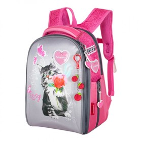 Рюкзак каркасный 35 х 26 х 14 см, наполнение: мешок, Across 490, розовый/серый 23-490-18