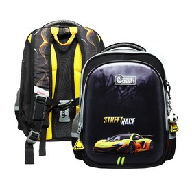 Рюкзак школьный 37 х 28 х 13 см, Across 557, чёрный/жёлтый CS23-557-9