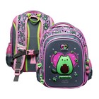Рюкзак школьный 40 х 33 х 15 см, эргономичная спинка, Across 410, серый/розовый ACR23-410-1 - фото 319842050