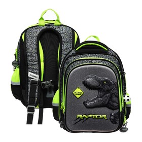 Рюкзак школьный 40 х 33 х 15 см, эргономичная спинка, Across 410, серый/зелёный ACR23-410-7
