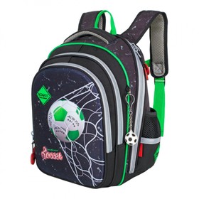 Рюкзак школьный 40 х 33 х 15 см, эргономичная спинка, Across 410, серый/зелёный ACR23-410-8