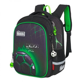 Рюкзак школьный 37 х 28 х 13 см, Across 557, чёрный/зелёный CS23-557-1