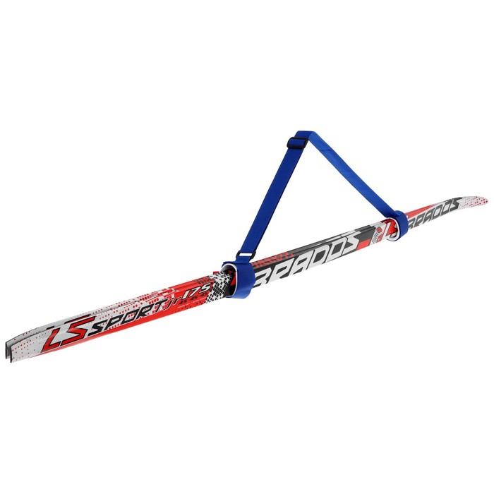 Связки для лыж с ремнём, цвет синий - Фото 1