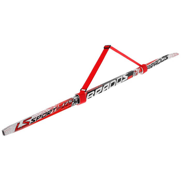 Связки для лыж с ремнём, цвет красный - Фото 1