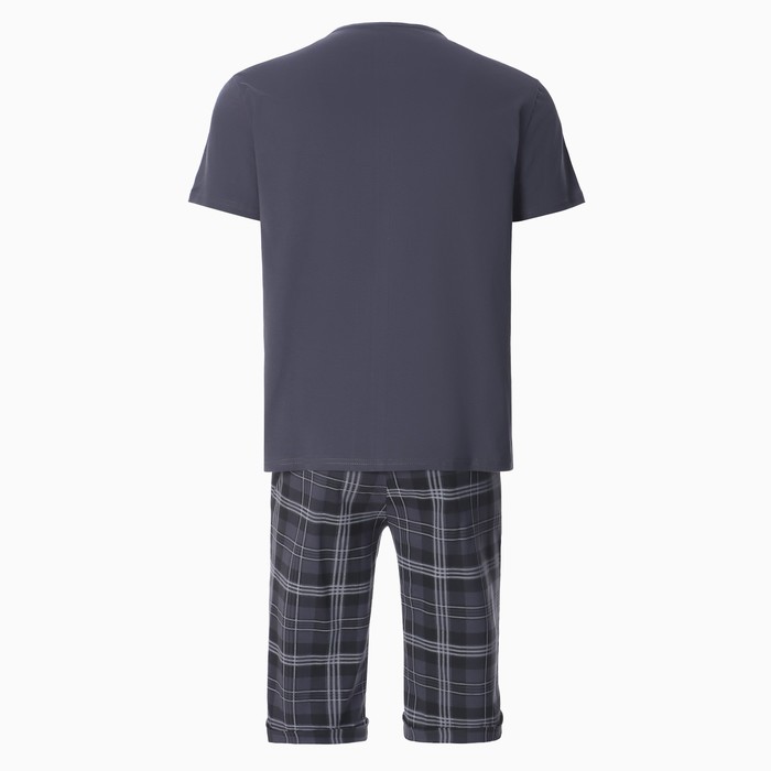 Комплект домашний мужской (футболка/бриджи), цвет графит, размер 50