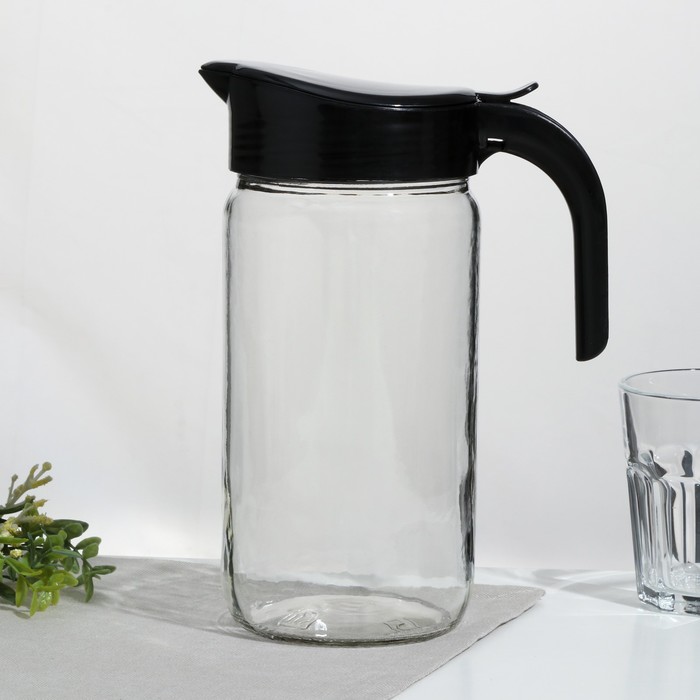 Кувшин «Амфора», 1.5 л, с крышкой, стекло, прозрачный - Фото 1