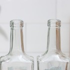 Набор бутылок с металлическим дозатором для масла и соусов, стеклянный, 500 мл, 2 шт, на деревянной подставке - фото 4389483