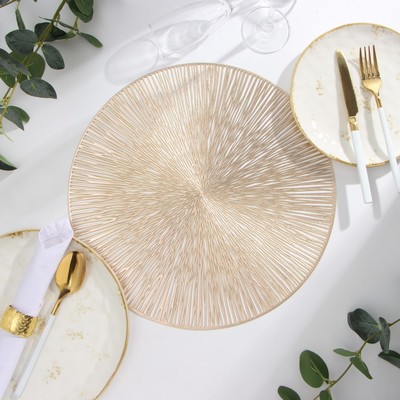 Салфетка сервировочная «Доляна», цвет золото, d=38 см
