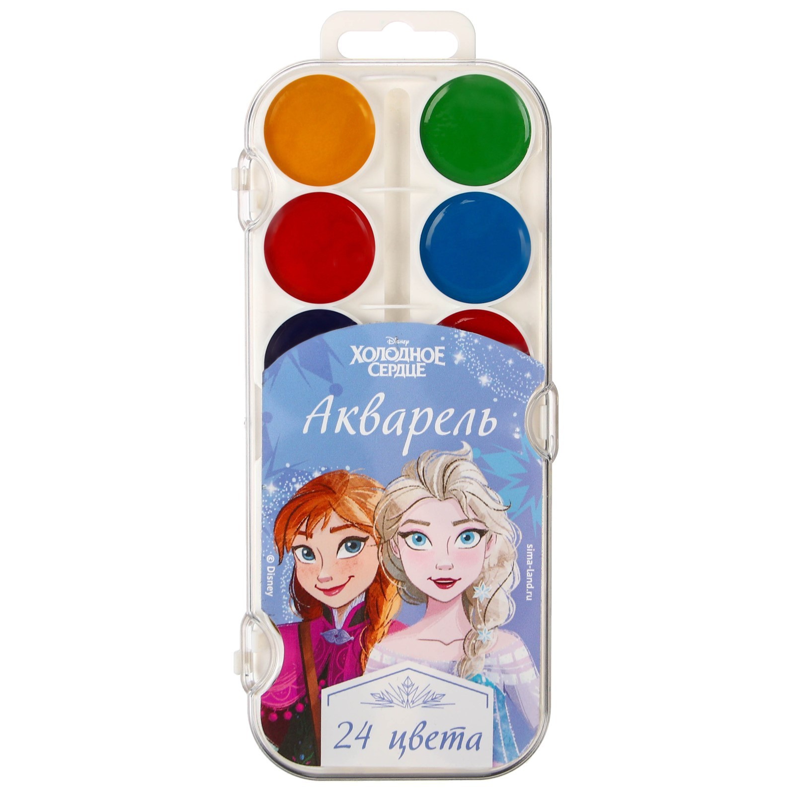 Краски акварельные, 24 цвета, без кисти, Холодное сердце (7561408 ...