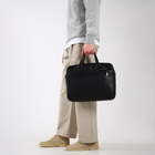 Сумка деловая на молнии TEXTURA, 2 наружных кармана, цвет чёрный - Фото 10