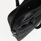 Сумка деловая на молнии TEXTURA, 2 наружных кармана, цвет чёрный - фото 7184854