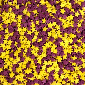 Посыпка кондитерская "Звёзды", желтый, фиолетовый 50 г