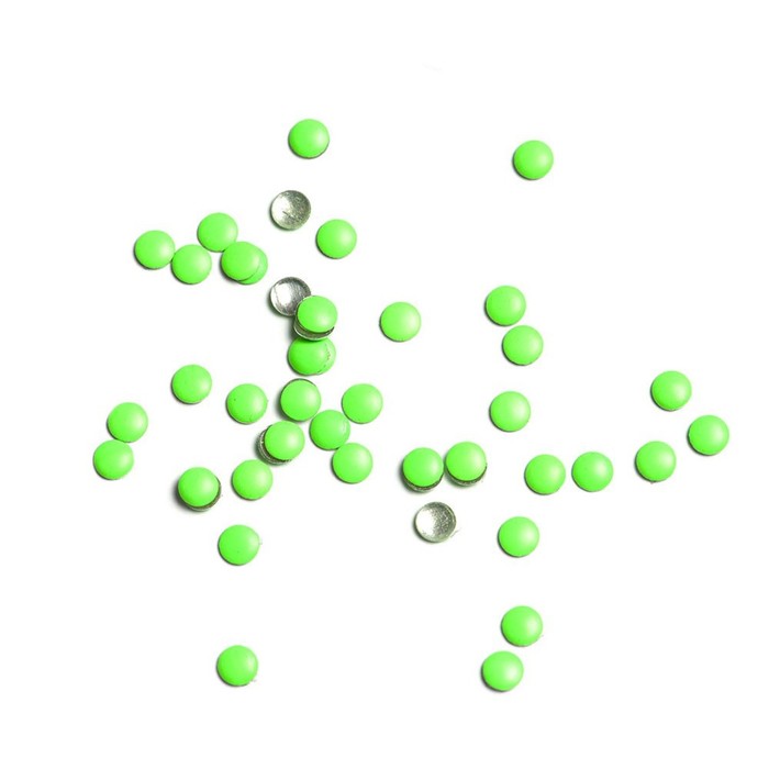 Стразы металлические кружки, №3.0 неоновый зелёный, 50 шт
