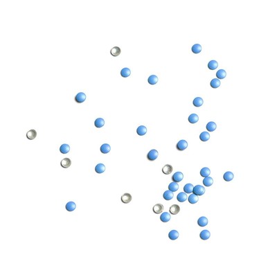 Стразы металлические кружки, №2.0 синий, 50 шт
