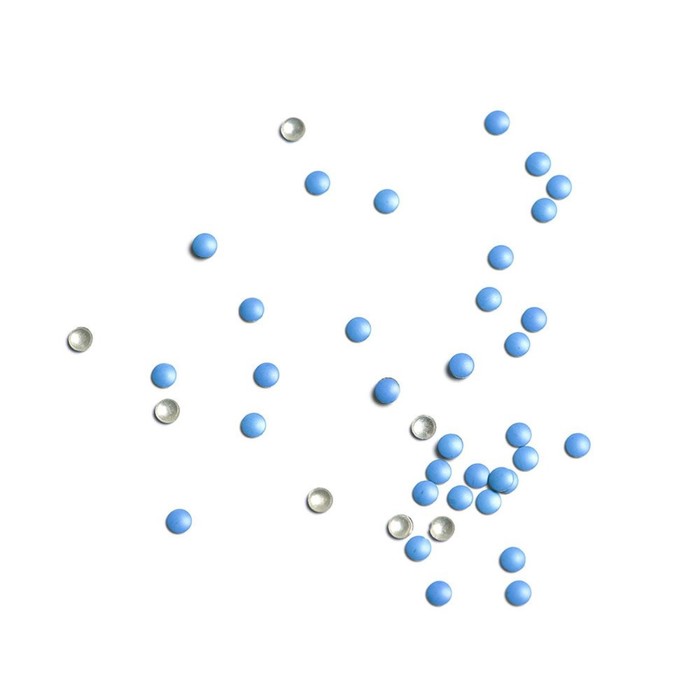 Стразы металлические кружки, №2.0 синий, 50 шт - Фото 1
