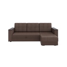 Диван угловой «Атлант», с подлокотниками ЛДСП, экокожа, цвет коричневый - Фото 6