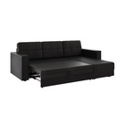 Диван угловой «Атлант», с подлокотниками ЛДСП, экокожа, цвет чёрный - Фото 8