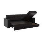 Диван угловой «Атлант», с подлокотниками ЛДСП, экокожа, цвет чёрный - Фото 9