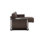 Диван угловой «Атлант», со столиком ЛДСП, экокожа, цвет коричневый - Фото 2