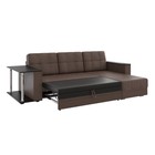 Диван угловой «Атлант», со столиком ЛДСП, экокожа, цвет коричневый - Фото 3