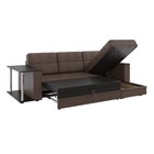 Диван угловой «Атлант», со столиком ЛДСП, экокожа, цвет коричневый - Фото 4