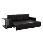 Диван угловой «Атлант», со столиком ЛДСП, экокожа, цвет чёрный - Фото 3