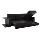 Диван угловой «Атлант», со столиком ЛДСП, экокожа, цвет чёрный - Фото 4