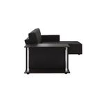 Диван угловой «Атлант», со столиком ЛДСП, экокожа, цвет чёрный - Фото 5