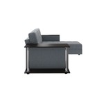 Угловой диван "Атлант" со столиком ЛДСП, рогожка серый - Фото 3