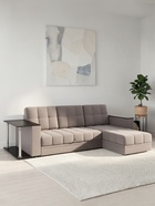 Диван угловой «Атлант», со столиком ЛДСП, рогожка, цвет кофе - Фото 4