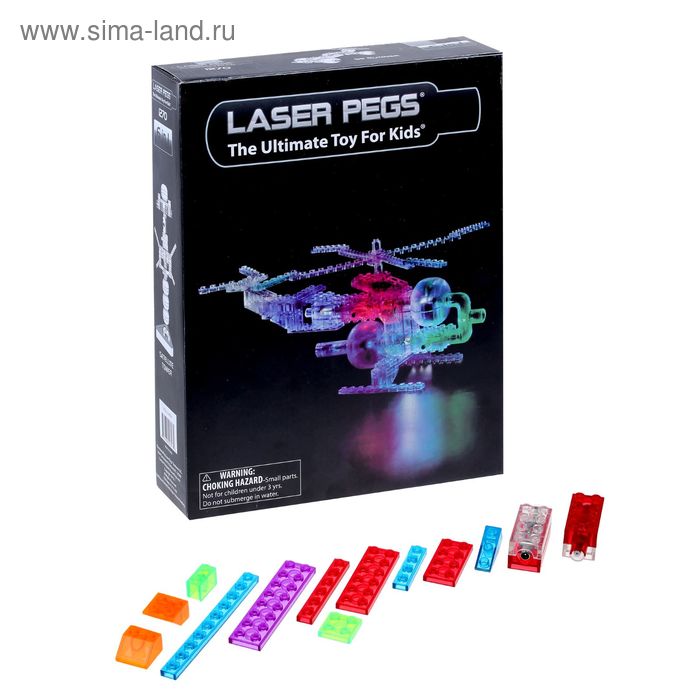 Конструктор светодиодный 8 в 1 «Вертолет», 88 деталей - Фото 1