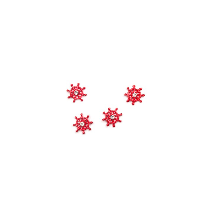Металлическая фурнитура POLE «Штурвал», красный, 4 шт - Фото 1
