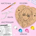 Роспись по дереву «Девочка», с красками, с кистью, с лентой - Фото 3