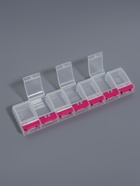 Органайзер для хранения мелочей, 7 ячеек, с кнопками, 22×5×2.5 см, розовый, прозрачный - Фото 4