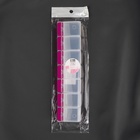 Органайзер для хранения мелочей, 7 ячеек, с кнопками, 22×5×2.5 см, розовый, прозрачный - Фото 6