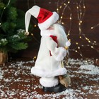 Дед Мороз "С мешком подарков и фонариком" двигается, с подсветкой, 31 см, красно-белый - Фото 2