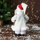 Дед Мороз "С мешком подарков и фонариком" двигается, с подсветкой, 31 см, красно-белый - Фото 3