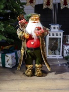 Дед Мороз под ёлку «Зимнее волшебство. В вязаном жилете, с подарками», 60 см, красный - Фото 1