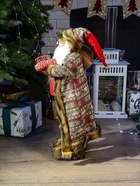 Дед Мороз под ёлку «Зимнее волшебство. В вязаном жилете, с подарками», 60 см, красный - Фото 5