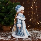Снегурочка под ёлку «Зимнее волшебство. В шубе с узором-паутинка», 34 см, голубой - Фото 2