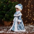Снегурочка под ёлку «Зимнее волшебство. В шубе с узором-паутинка», 34 см, голубой - Фото 4