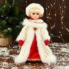 Снегурочка под ёлку «Зимнее волшебство. В текстурной шубке», 32 см, белый - Фото 1