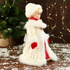 Снегурочка под ёлку «Зимнее волшебство. В текстурной шубке», 32 см, белый - Фото 2