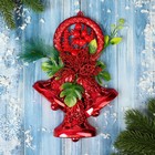Украшение новогоднее "Колокольчик тройной" лесная сказка, 16х24 см, красный - фото 319842454