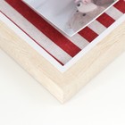 Фоторамка пластик, текстиль на 4 фото "Милый дом в красную полоску" с прищепками 40х35 см - Фото 2